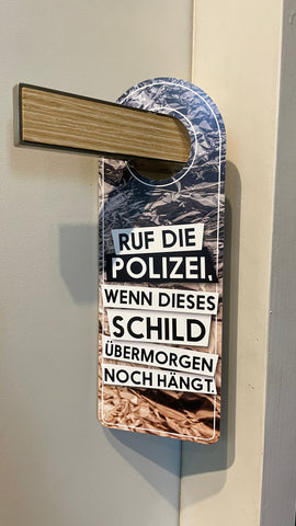 1 Türhänger - 2 Sprüche: Polizei & Augen