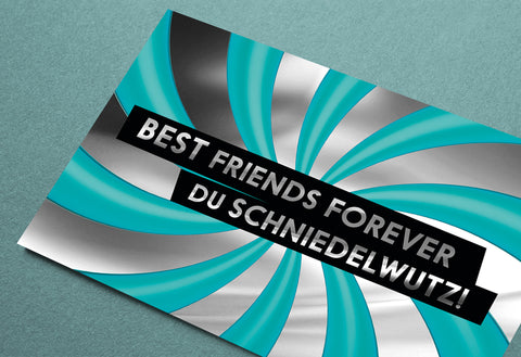FCK YOU CARDS: Best Friends Schniedelwutz lustige Grußkarte Foto