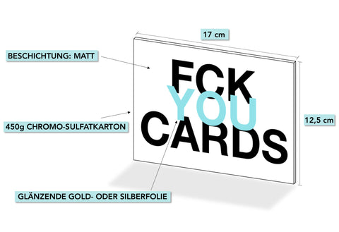 FCK YOU CARDS: Kein Sex, scheiß Job lustige Grußkarte Abmessungen