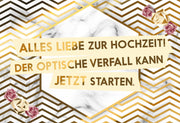 Frontalabbildung Hochzeitskarte "Optischer Verfall""
