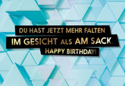 FUCK YOU CARDS: Faltiges Sackgesicht lustige Geburtstagskarte Front
