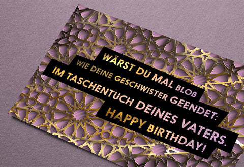 FUCK YOU CARDS: Taschentuch Vater komische Geburtstagskarte Foto