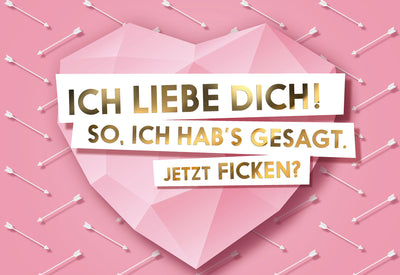 FUCK YOU CARDS: Liebe jetzt ficken lustige Grußkarte Front