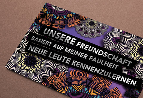 FUCK YOU CARDS: Faulheit Freundschaft lustige Grußkarte Foto