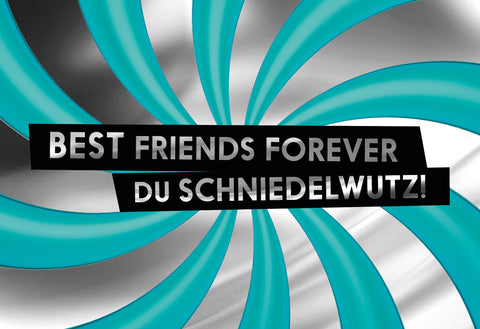 FCK YOU CARDS: Best Friends Schniedelwutz lustige Grußkarte Frontabbildung