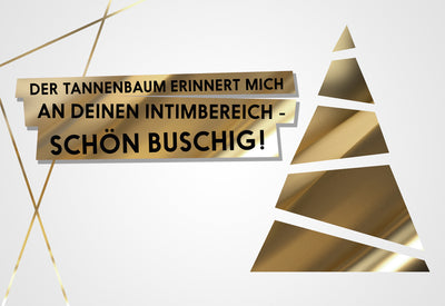 FUCK YOU CARDS: Buschiger Intimbereich witzige Weihnachtskarte Front