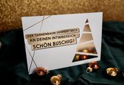 lustige Weihnachtskarte von FCK YOU CARDS Intimbereich schön Buschig