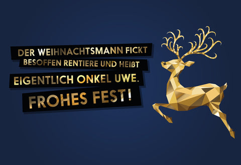 FUCK YOU CARDS: Onkel Uwe lustige Weihnachtskarte Front