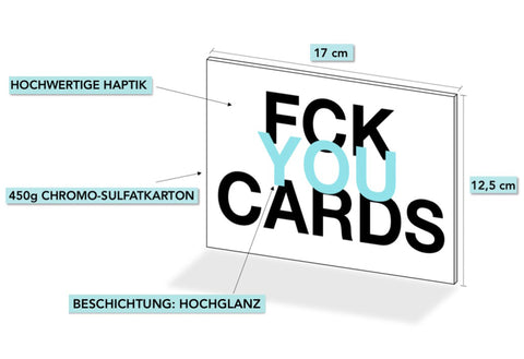 FUCK YOU CARDS: Jacken Bumsen außergewöhnliche Grußkarte Abmessungen Karte